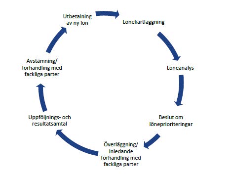 Bild som visar processen för löneöversynen.